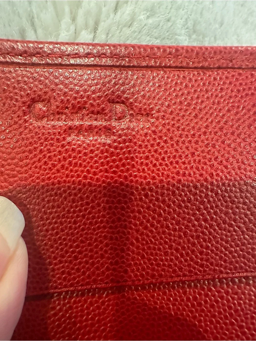 Dior Vintage Red Leather Wallet